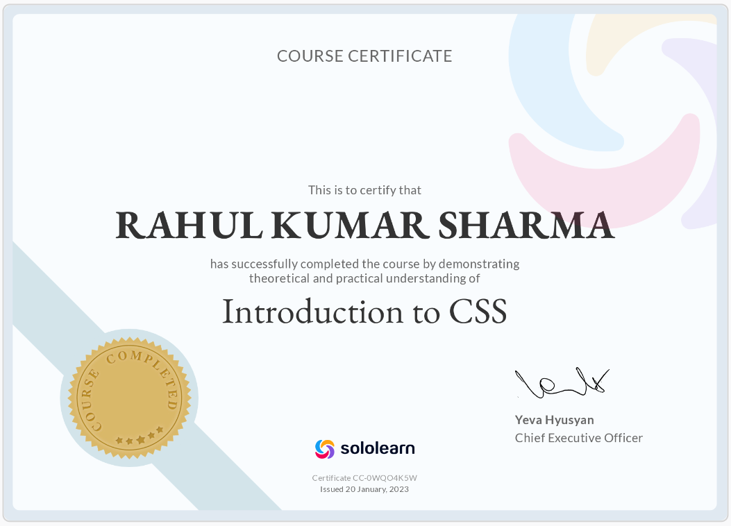 Certificate 1