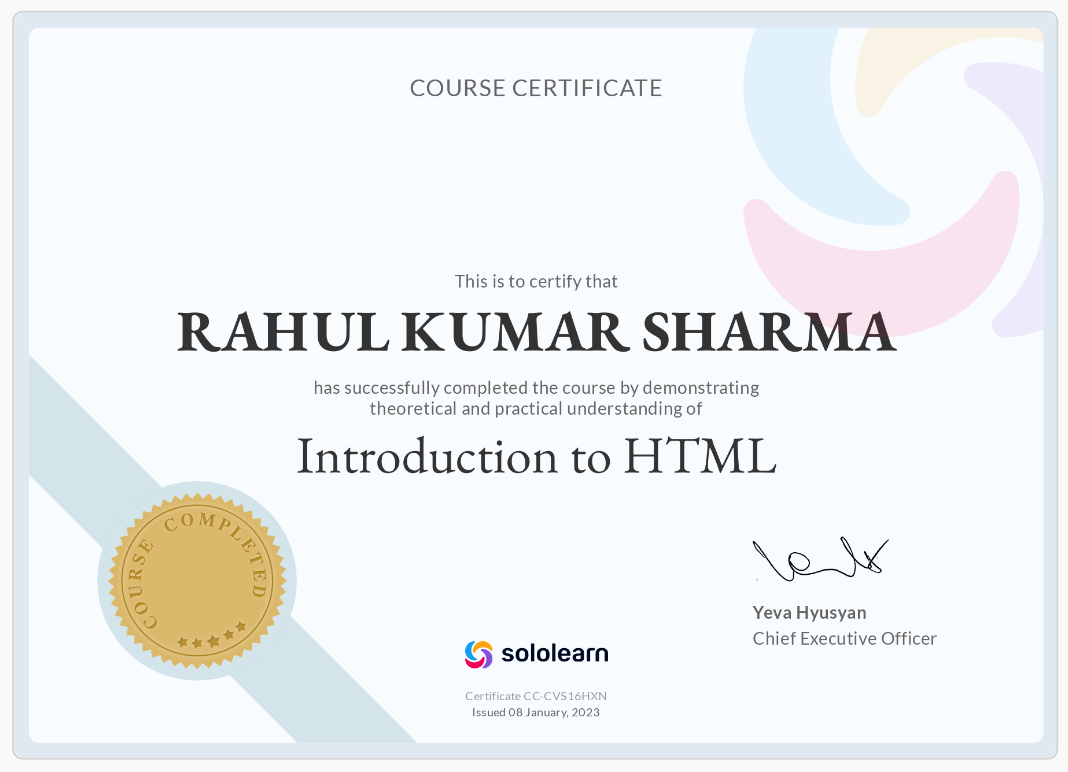 Certificate 1