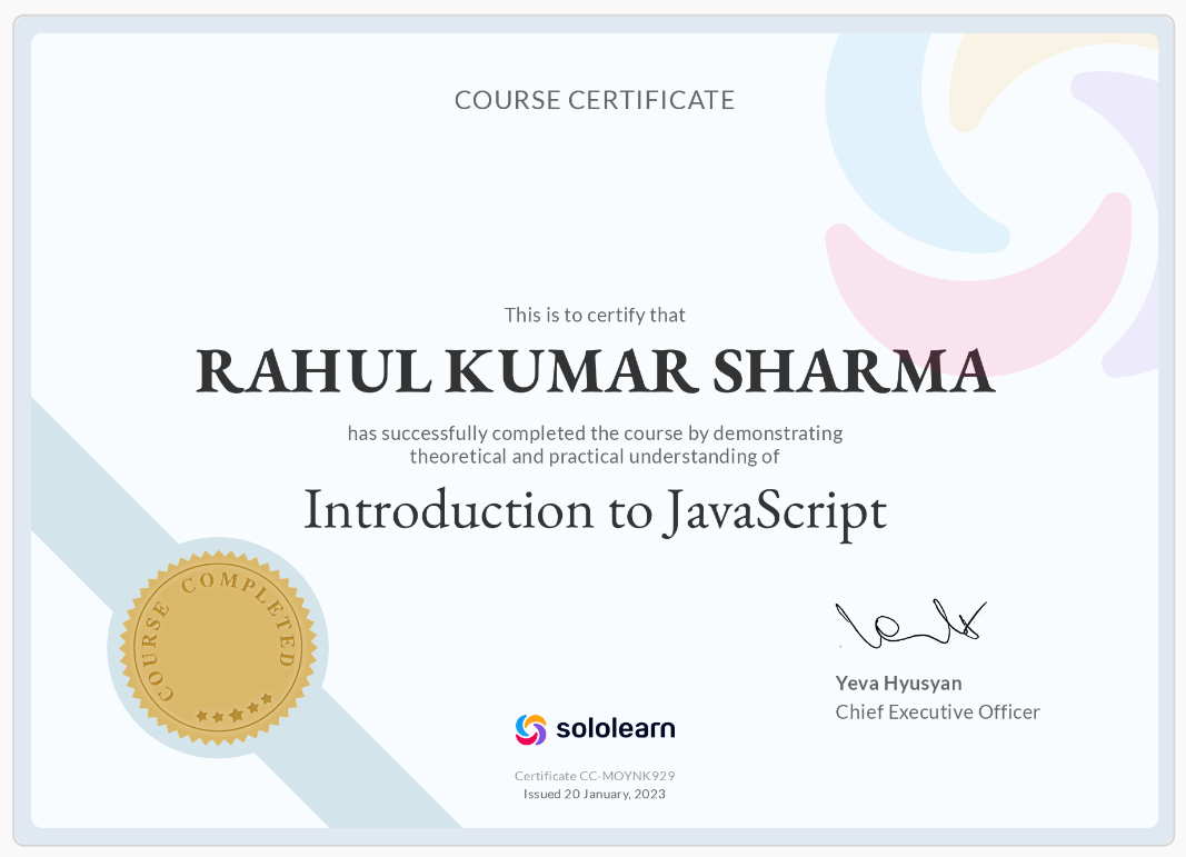 Certificate 1